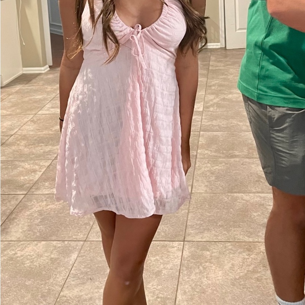 Pink Sleeveless Mini Dress